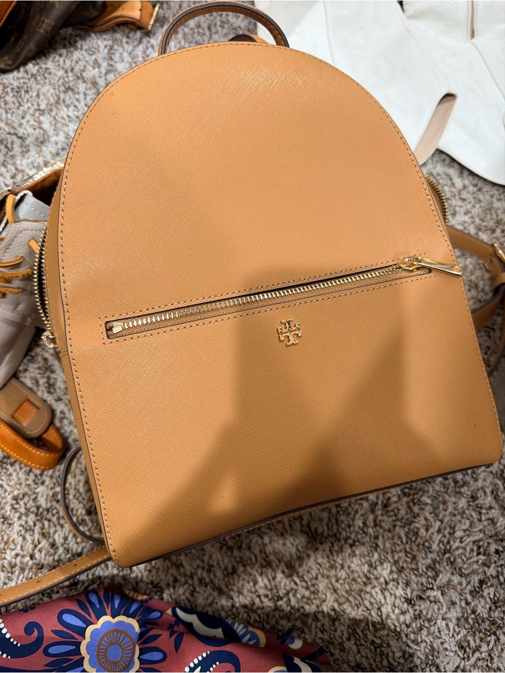 Tory Burch Camel/Tan Saffiano Leather Backpack